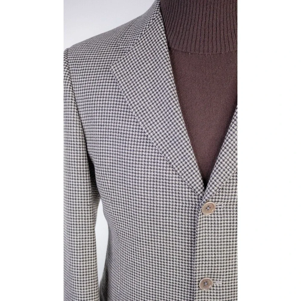 Daniel Cremieux Blazer Sport Coat Houndstooth Sz 39S Three Button Wool Jacket